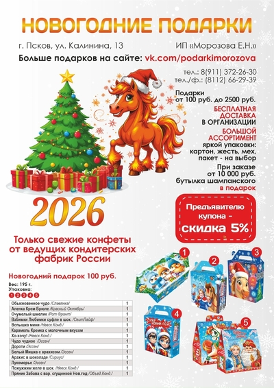 Подарки к Новому году: свежие конфеты и особые предложения.